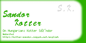 sandor kotter business card